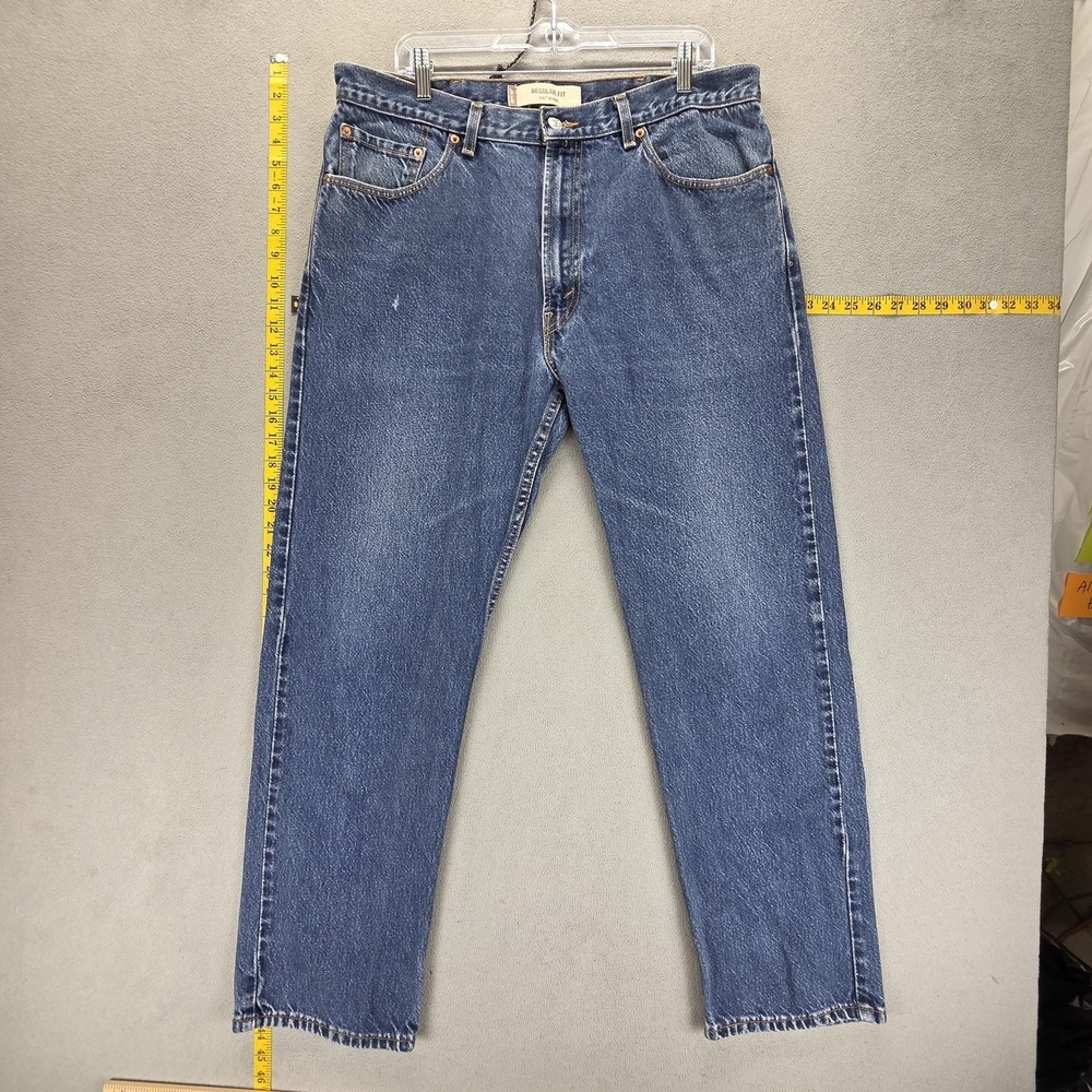 Vintage Levis 505 Jeans Mens Blue Med Wash Regular Straight Zip Fly Fits 36x30